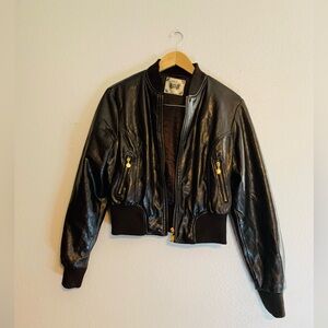 Picky Boo Urban Couture Dark Chocolate Bomber Vegan Leather Jacket. Size XL